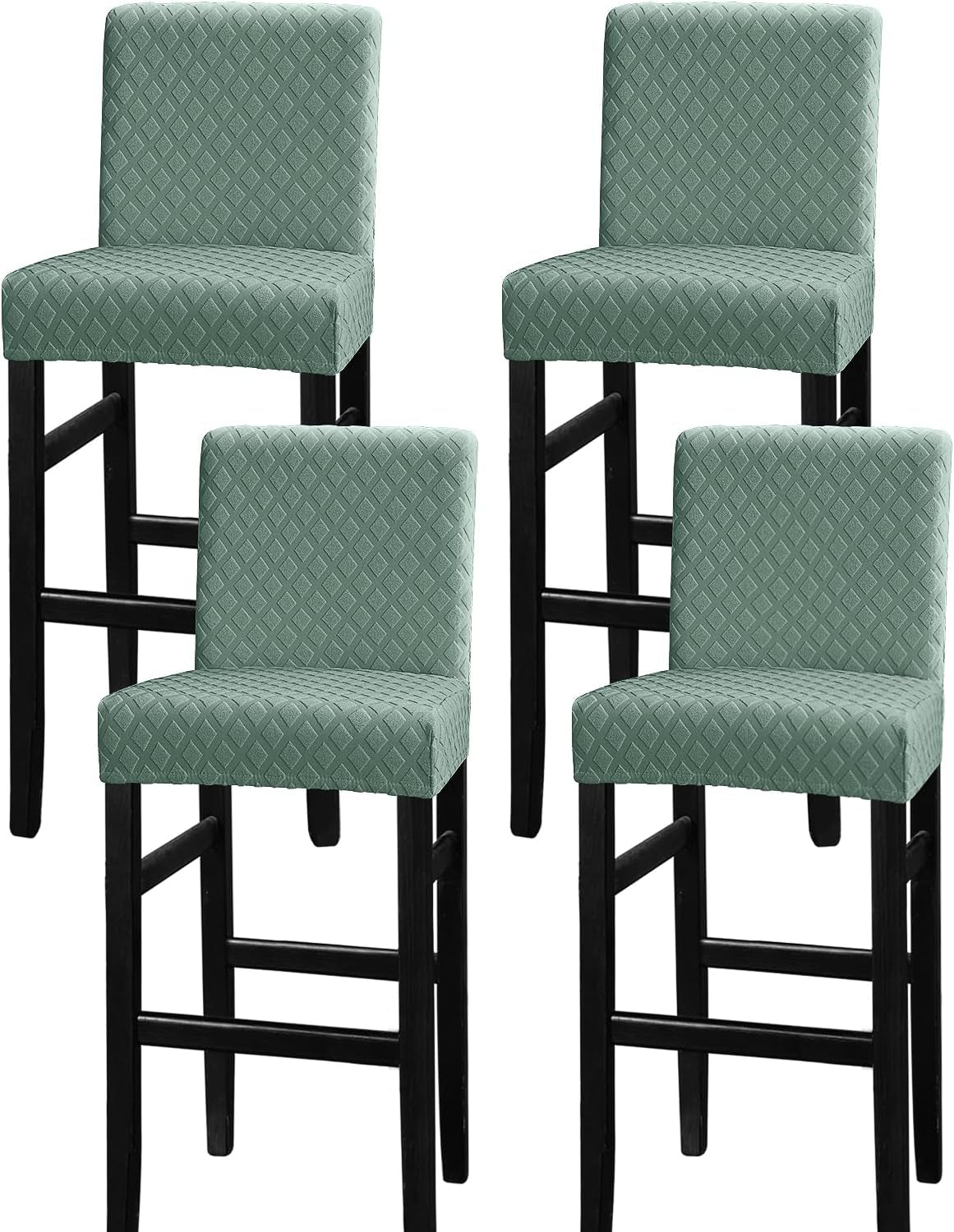 Lellen Reusable Pub Counter Stool Chair Covers Slipcover Stretch Removable Washable Dining Room Chair Covers Bar Stool Covers Bar Chair Covers Set of 2（Lightgrey）