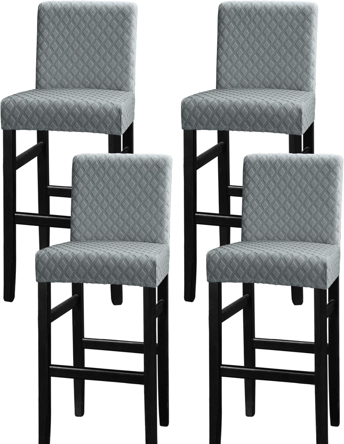 Lellen Reusable Pub Counter Stool Chair Covers Slipcover Stretch Removable Washable Dining Room Chair Covers Set of 2 (2786-Khaki)