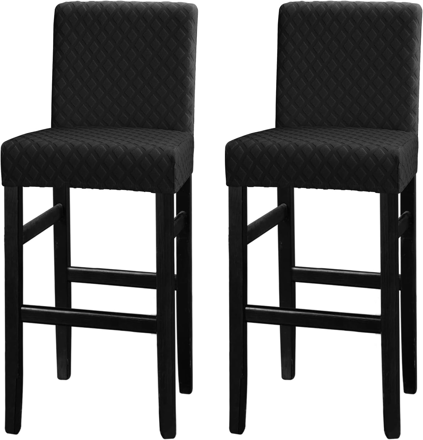 Lellen Reusable Pub Counter Stool Chair Covers Slipcover Stretch Removable Washable Dining Room Chair Covers Bar Stool Covers Bar Chair Covers Set of 2（Lightgrey）