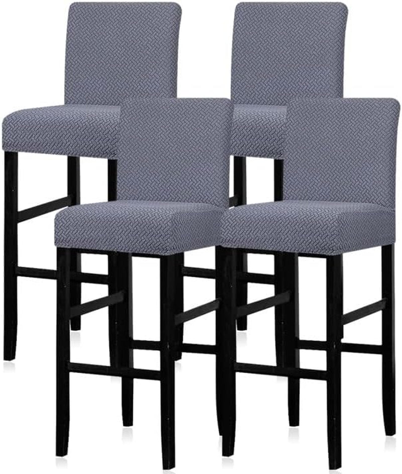 Lellen Reusable Pub Counter Stool Chair Covers Slipcover Stretch Removable Washable Dining Room Chair Covers Bar Stool Covers Bar Chair Covers Set of 2（Lightgrey）