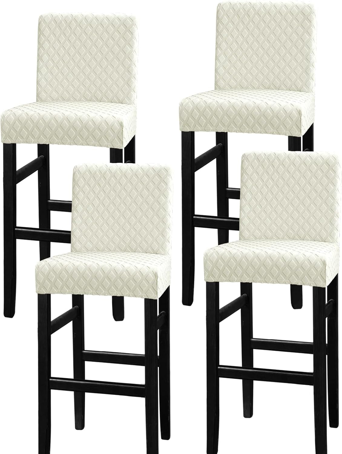 Lellen Reusable Pub Counter Stool Chair Covers Slipcover Stretch Removable Washable Dining Room Chair Covers Bar Stool Covers Bar Chair Covers Set of 2（Lightgrey）