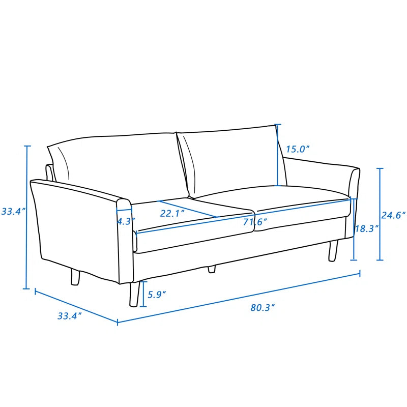 Bobur 80.3'' Faux Leather Sofa