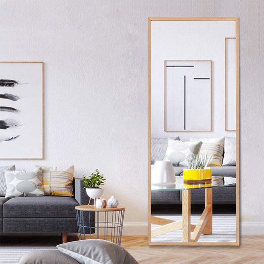 Neutype 65"X22" Full Length Mirror Standing Hanging or Leaning against Wall, Large Rectangle Bedroom Mirror Floor Mirror Dressing Mirror, Solid Wood Frame Wall-Mounted Mirror