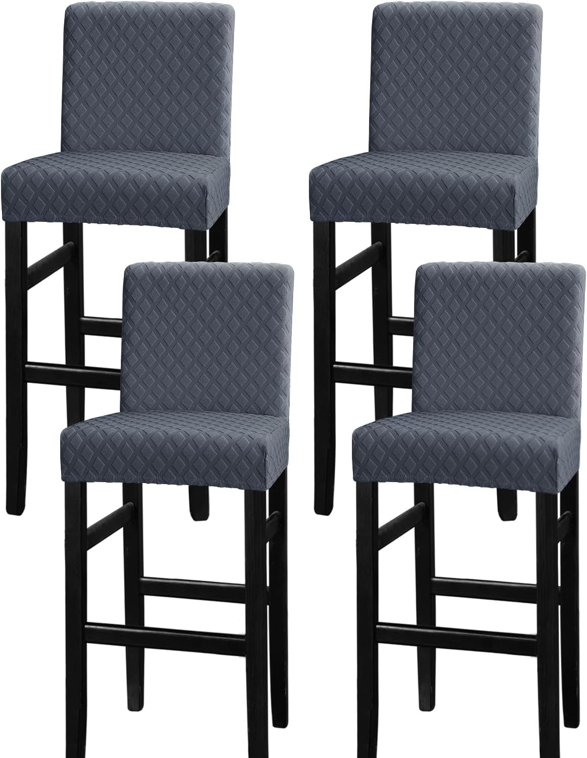 Lellen Reusable Pub Counter Stool Chair Covers Slipcover Stretch Removable Washable Dining Room Chair Covers Bar Stool Covers Bar Chair Covers Set of 2（Lightgrey）